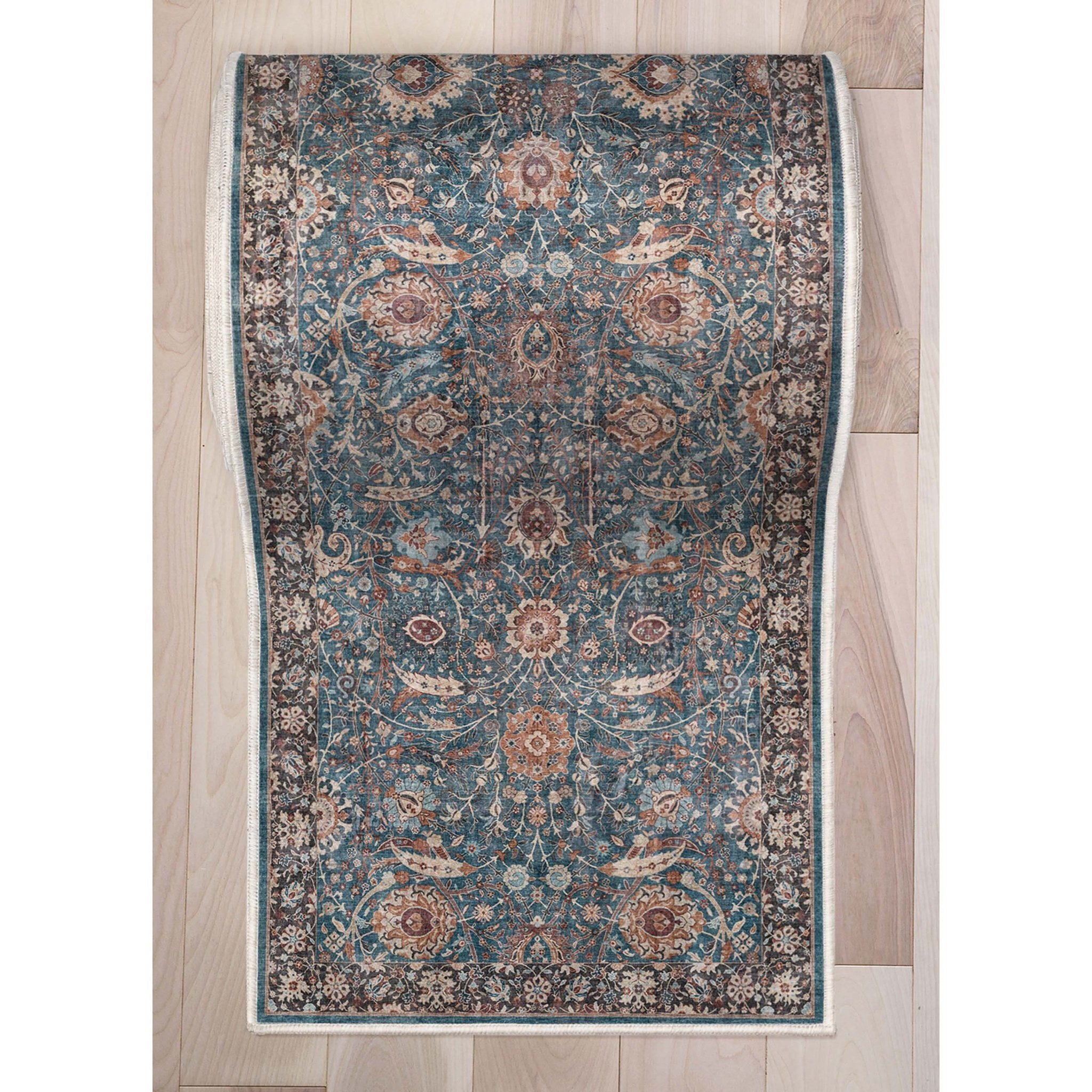 Custom Size Runner Liana Vintage Persian Oriental Teal Choose Your Width x Choose Your Length Hallway Runner Rug Well Woven