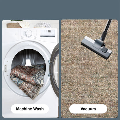 Juliette Vintage Persian Oriental Beige Flat-Weave Rug Well Woven