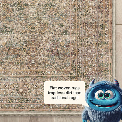 Custom Size Runner Juliette Vintage Persian Oriental Beige Choose Your Width x Choose Your Length Hallway Runner Rug Well Woven