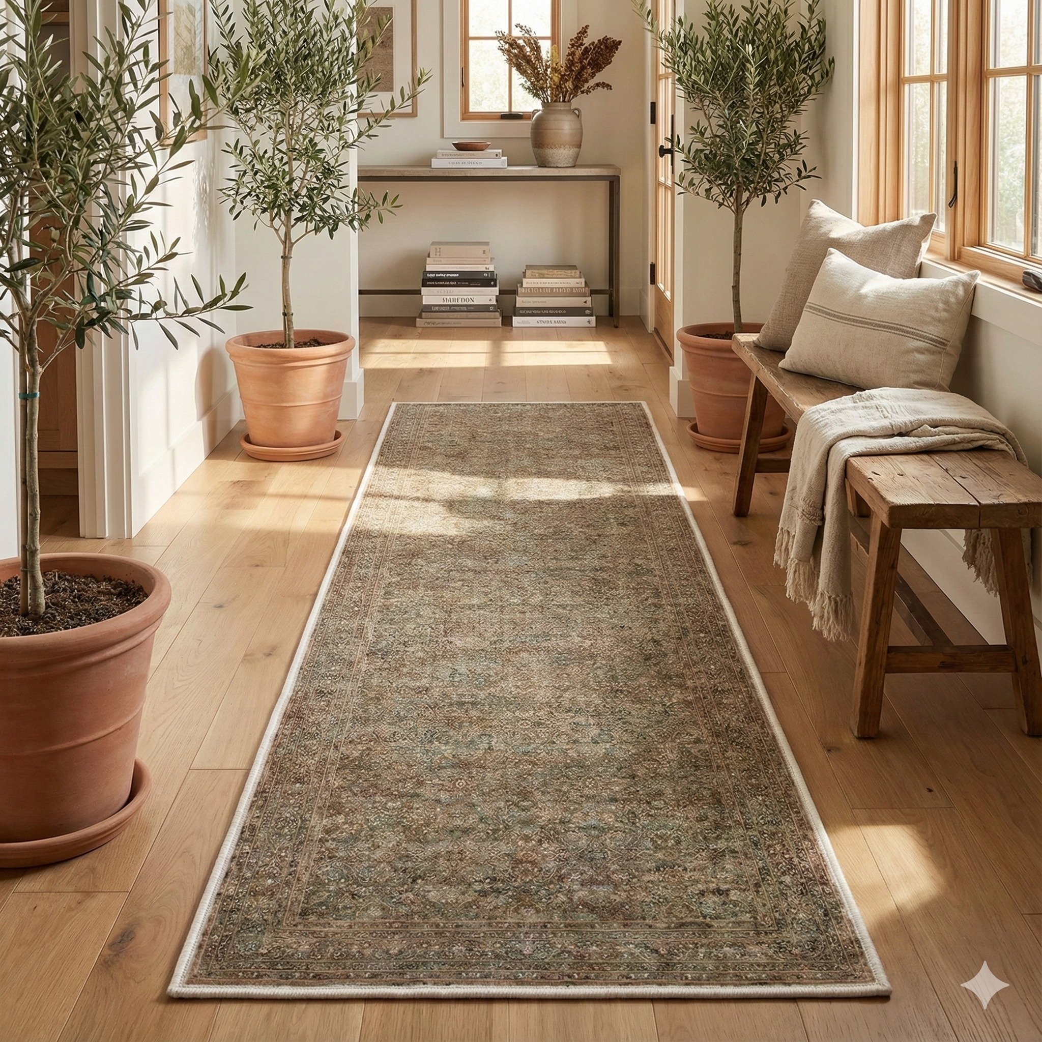 Custom Size Runner Juliette Vintage Persian Oriental Beige Choose Your Width x Choose Your Length Hallway Runner Rug