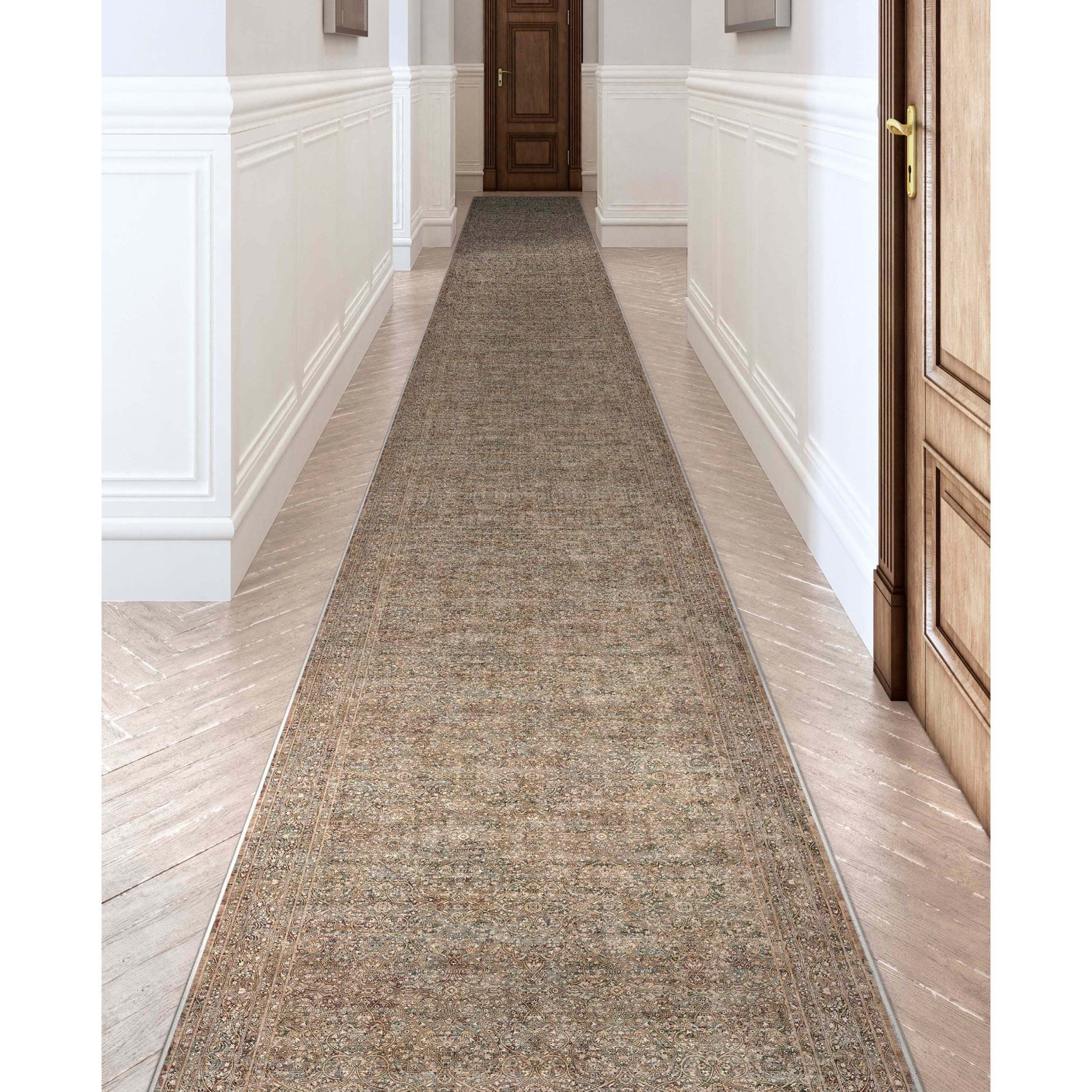 Custom Size Runner Juliette Vintage Persian Oriental Beige Choose Your Width x Choose Your Length Hallway Runner Rug Well Woven