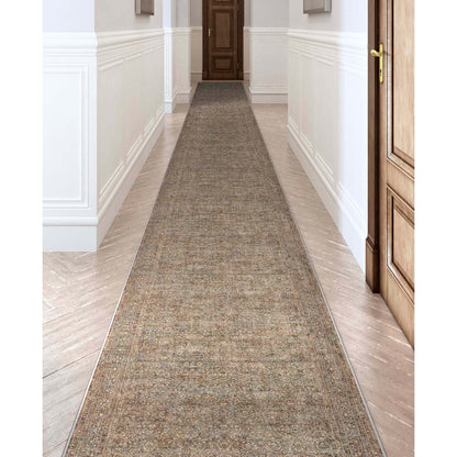 Custom Size Runner Juliette Vintage Persian Oriental Beige Choose Your Width x Choose Your Length Hallway Runner Rug Well Woven