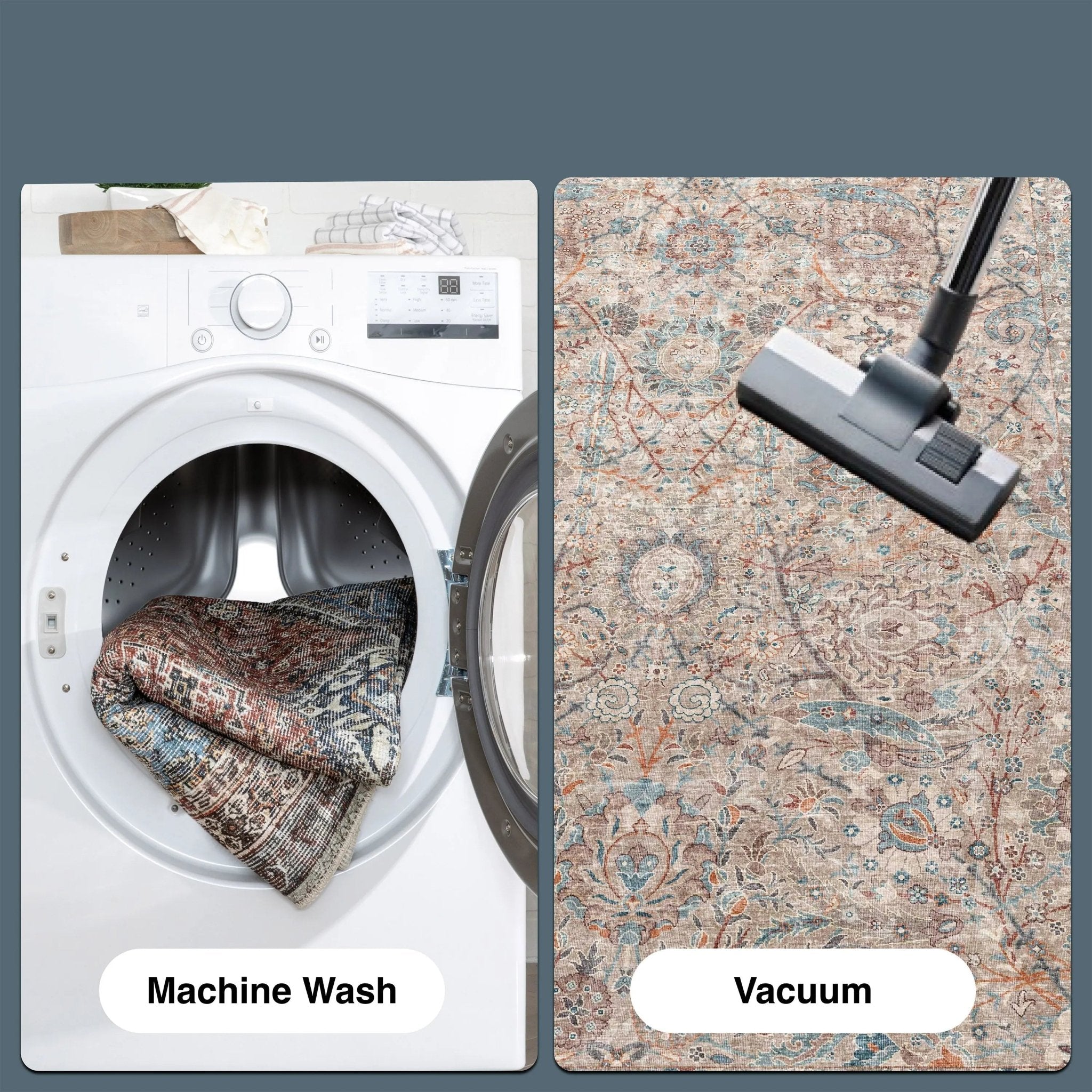 Emilia Vintage Persian Floral Ivory Flat-Weave Rug Well Woven