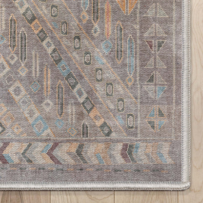 Custom Size Runner Anya Vintage Tribal Grey Choose Your Width x Choose Your Length Hallway Runner Rug Well Woven