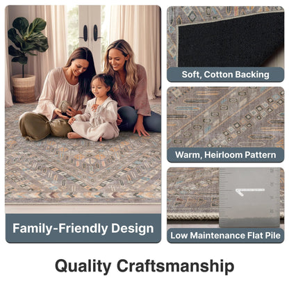 Anya Vintage Tribal Chevron Grey Flat-Weave Rug Well Woven