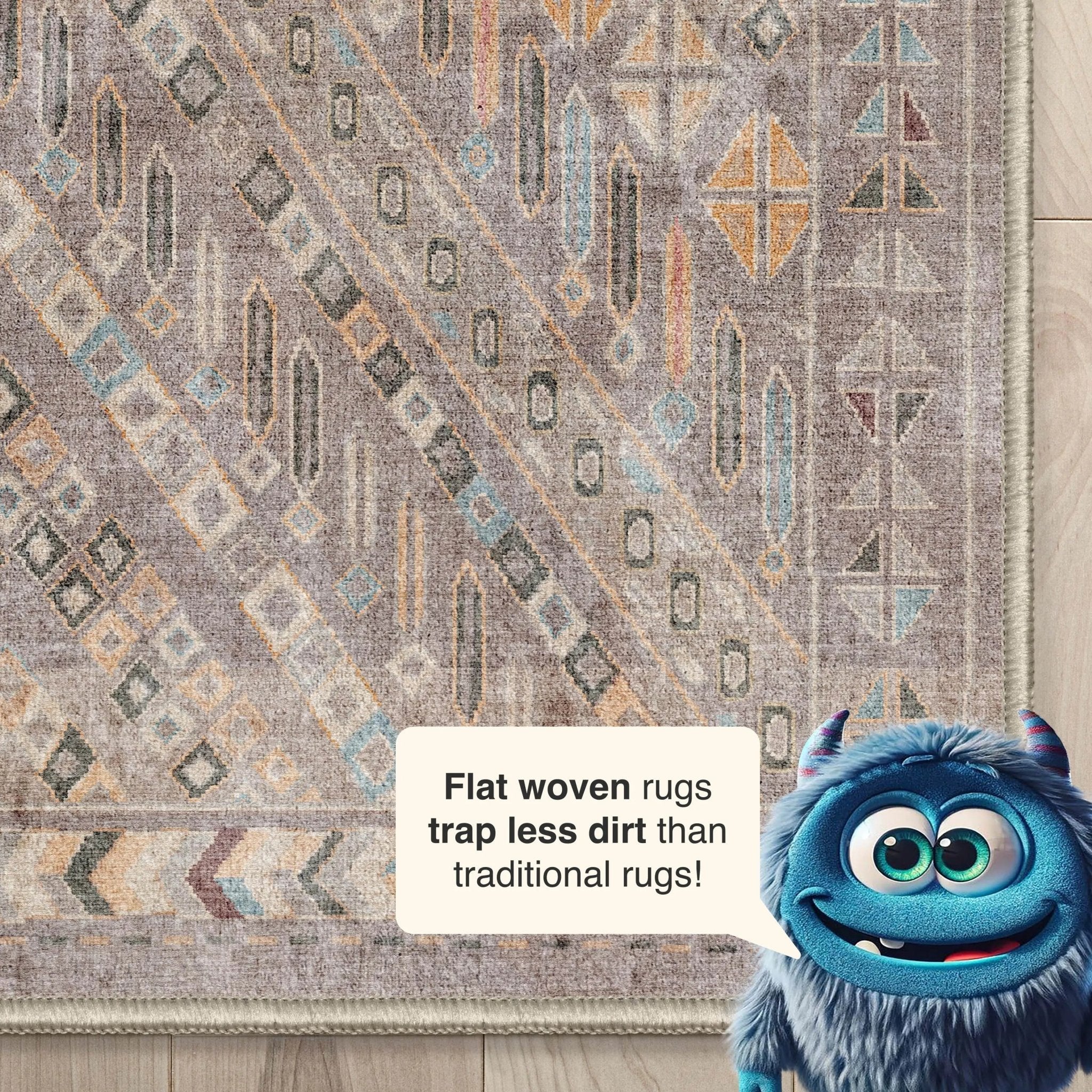 Anya Vintage Tribal Chevron Grey Flat-Weave Rug Well Woven