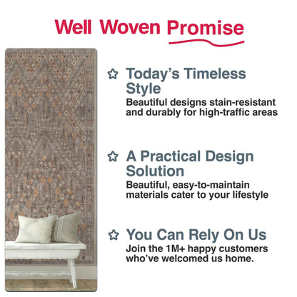 Anya Vintage Tribal Chevron Grey Flat-Weave Rug Well Woven