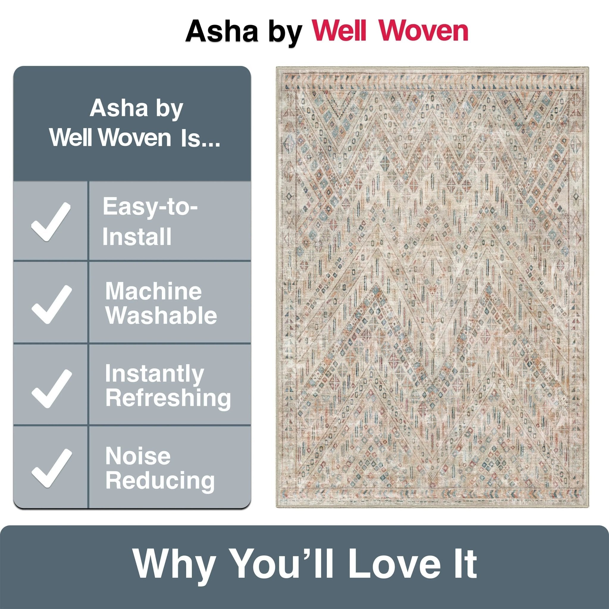 Anya Vintage Tribal Chevron Ivory Flat-Weave Rug Well Woven