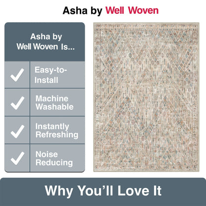 Anya Vintage Tribal Chevron Ivory Flat-Weave Rug Well Woven