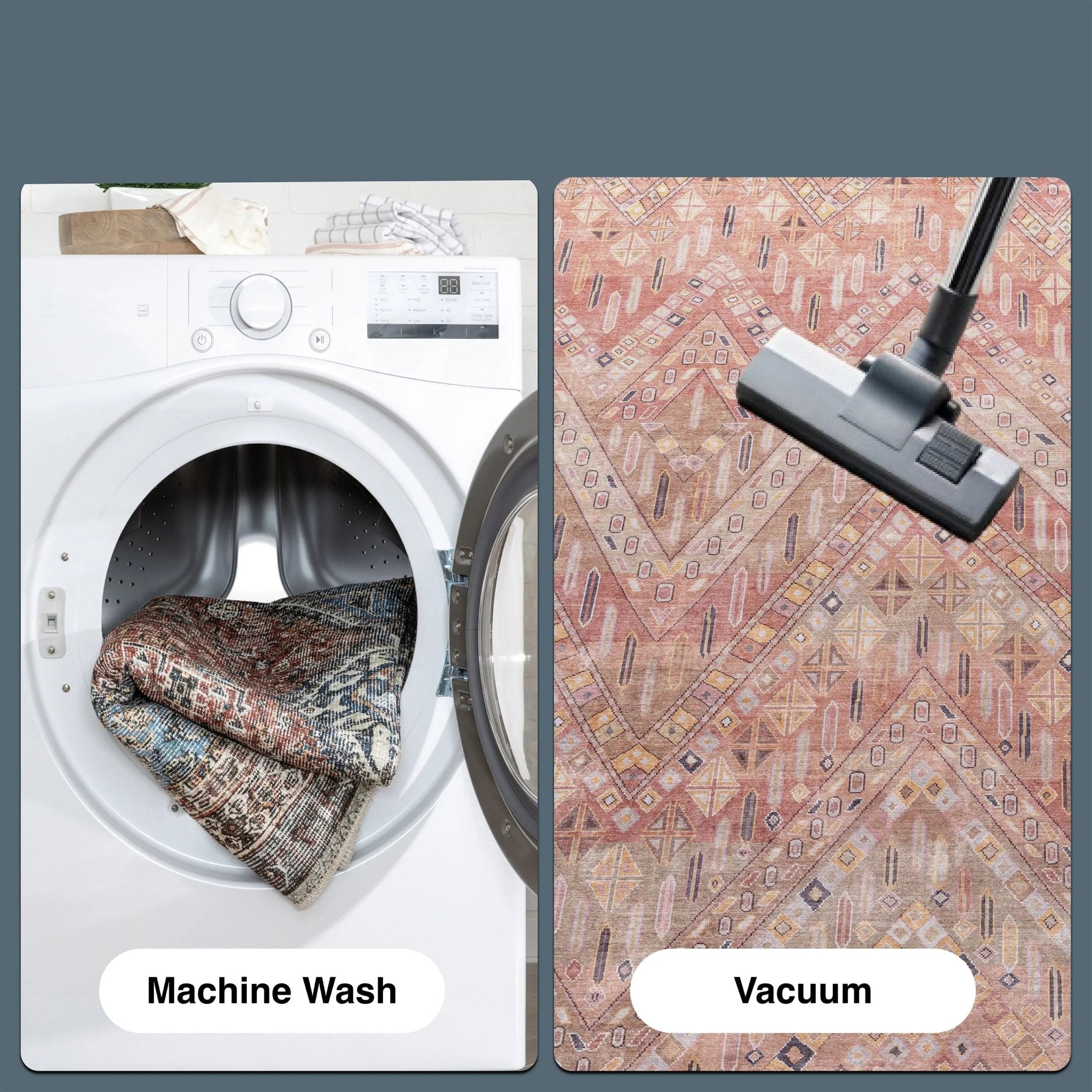 Anya Vintage Tribal Chevron Pink Beige Rust Flat-Weave Rug Well Woven