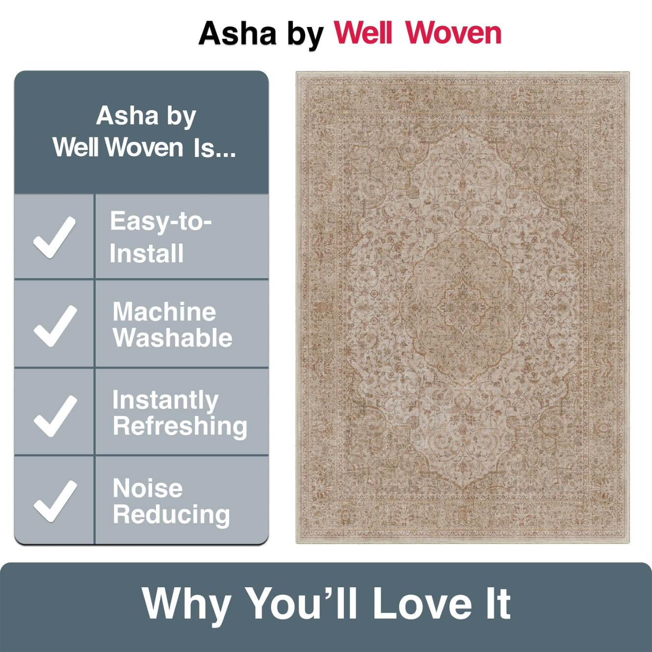 Odette Vintage Persian Oriental Flat-Weave Rug