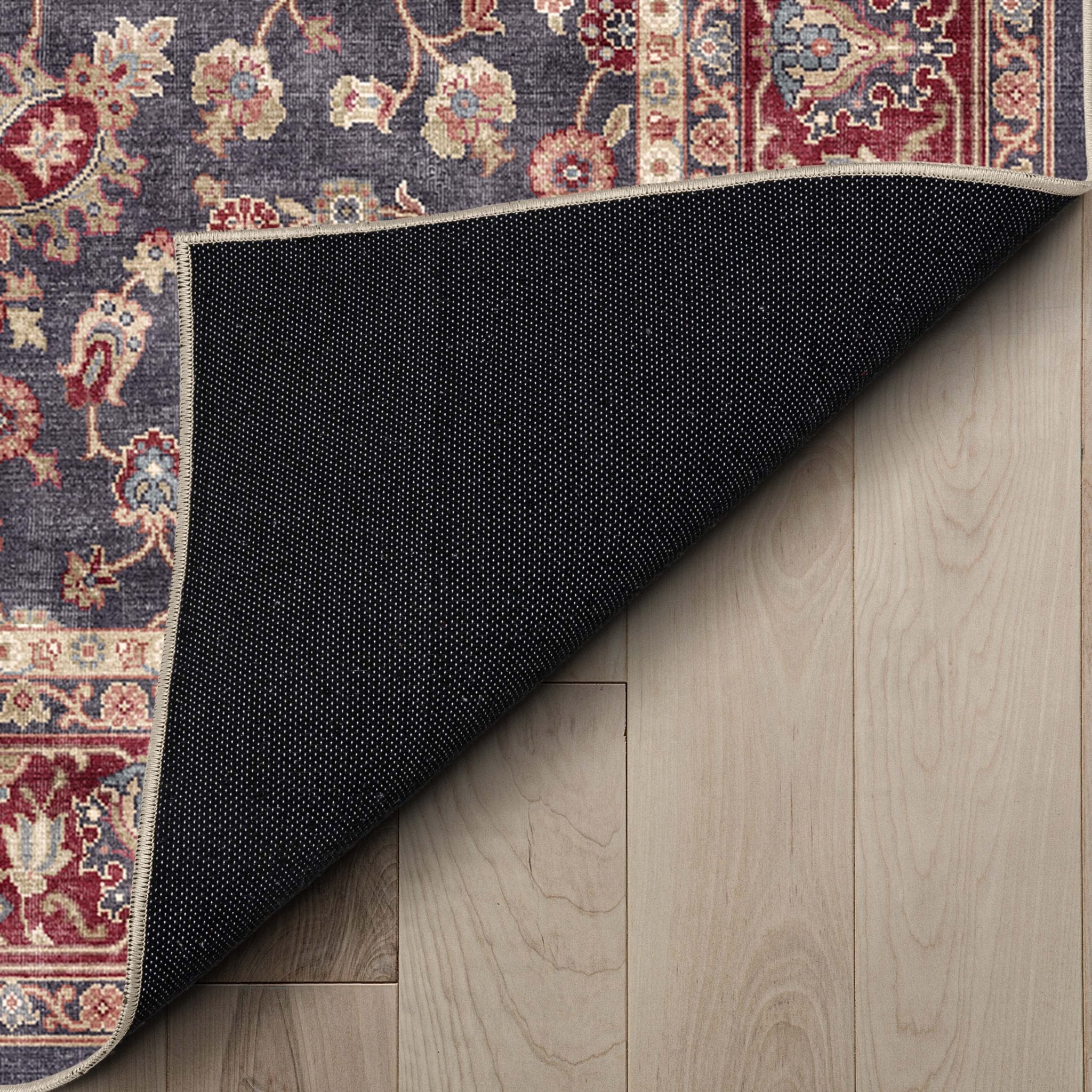 Navy Blue - Rome Vintage Oriental Floral Flat-Weave Rug - Well Woven