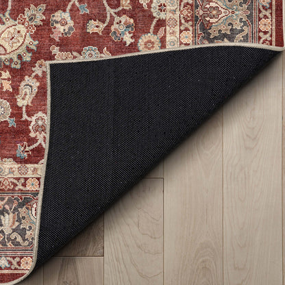 Red - Rome Vintage Oriental Floral Flat-Weave Rug - Well Woven