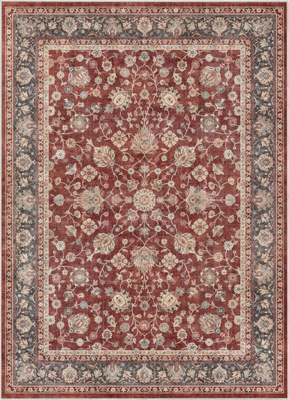 Red - Rome Vintage Oriental Floral Flat-Weave Rug - Well Woven