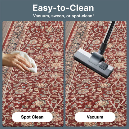 Custom Size Hallway & Stair Runner Rome Vintage Oriental Floral Red Choose Your Width x Choose Your Runner Length Well Woven