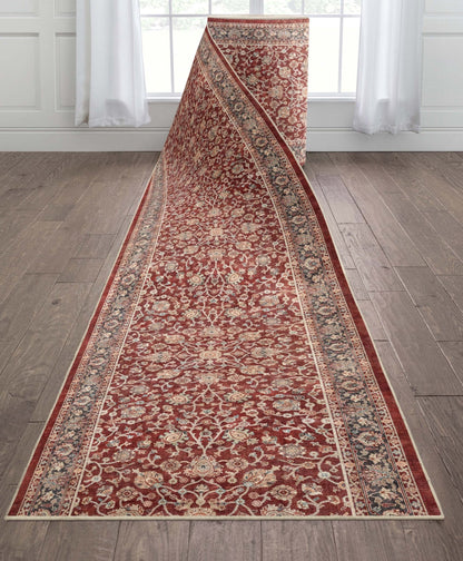 Custom Size Hallway & Stair Runner Rome Vintage Oriental Floral Red Choose Your Width x Choose Your Runner Length Well Woven