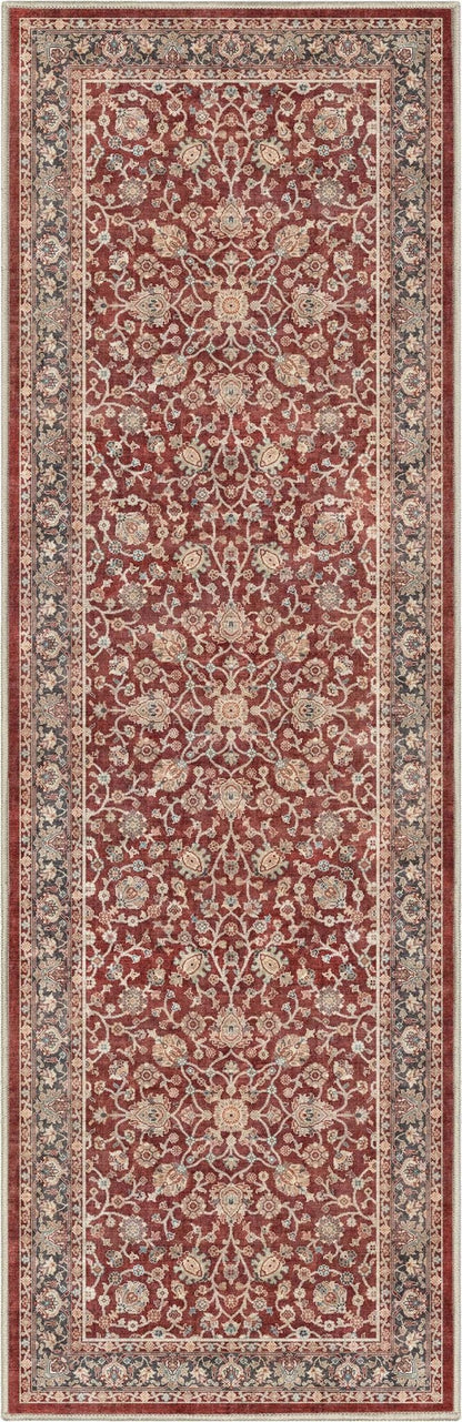 Red - Rome Vintage Oriental Floral Flat-Weave Rug - Well Woven