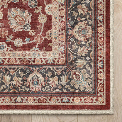 Rome Vintage Oriental Floral Flat-Weave Rug