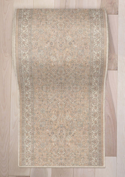 Custom Size Hallway & Stair Runner Rome Vintage Oriental Floral Beige Cream Choose Your Width x Choose Your Runner Length Well Woven