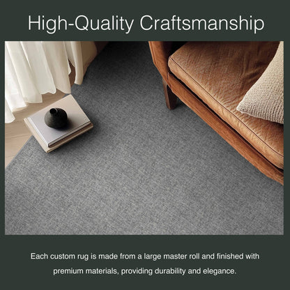 Wilfred Custom Rug - Monochrome Hatch , Low Pile, Easy  Clean, Personalized Sizes - Well Woven - Grey monochrome rug in a living room