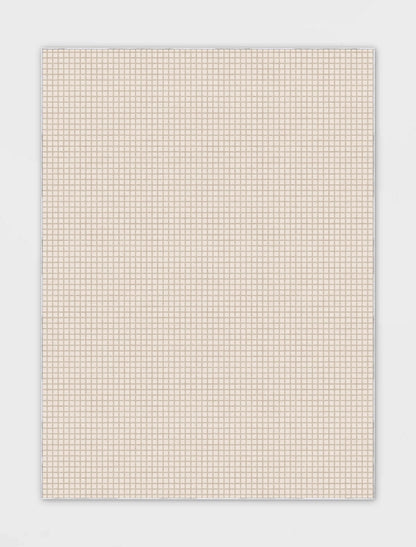 Ulfred Custom Rug - Monochrome Grid , Low Pile, Easy  Clean, Personalized Sizes - Well Woven - cream rug overhead