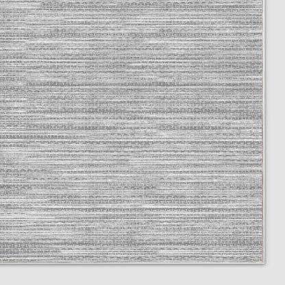 Edwin Custom Rug - Monochrome Striation , Flat Pile, Easy  Clean, Customizable for Your Space - Well Woven - Light grey rug corner on white