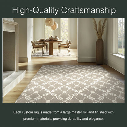 Well Woven - Aldwyn Beige Custom Rug - In a living area