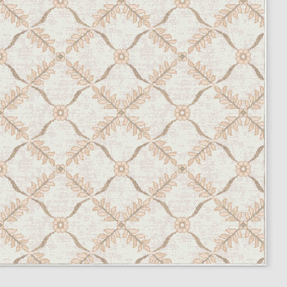 Well Woven - Aldwyn Cream Custom Rug - rug corner on white