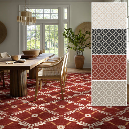 Well Woven - Aldwyn Red Custom Rug - In a dining room