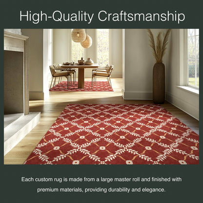 Well Woven - Aldwyn Red Custom Rug - In a living area
