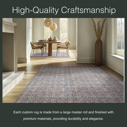 Well Woven - Blue Red - Hilda Custom Rug