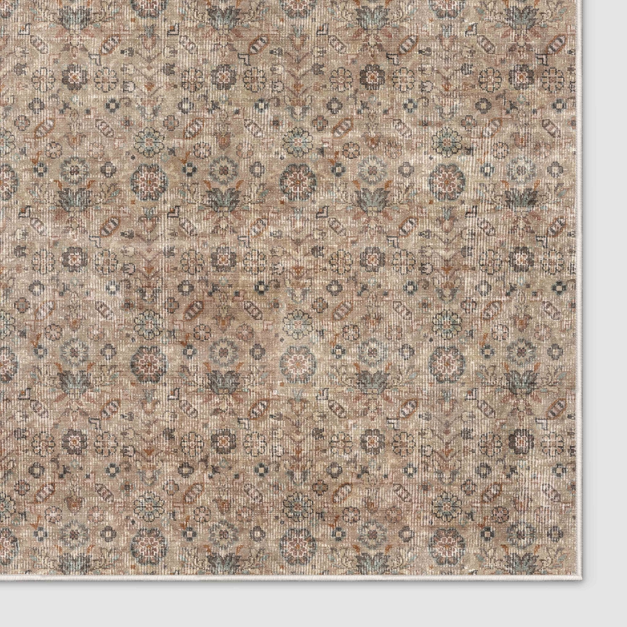 Well Woven - Beige Tan - Hilda Custom Rug - Rug corner on white