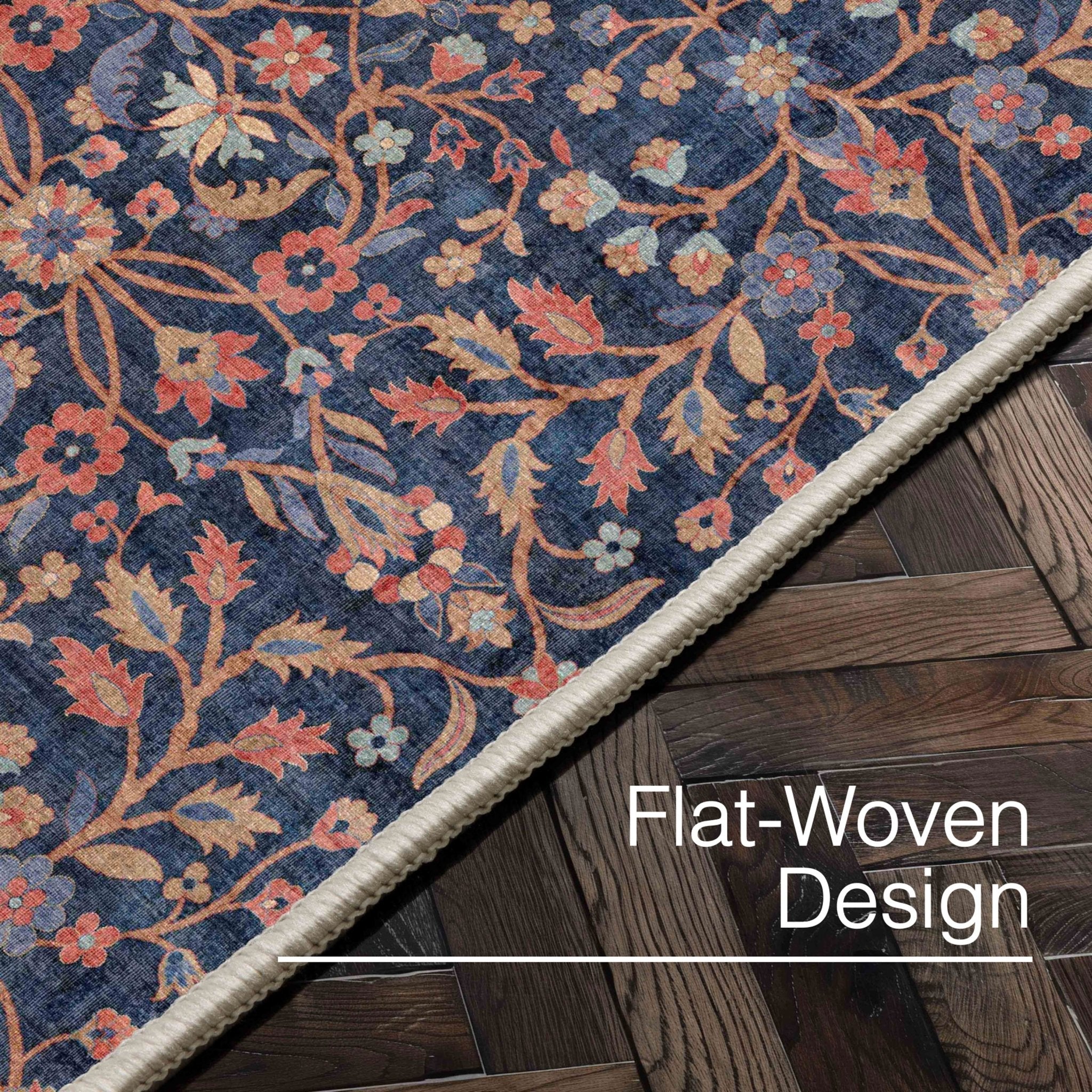 Multi - Jorunn Custom Rug - Botanical Flat-Pile, Personalized Sizes, Easy Maintenance Well Woven