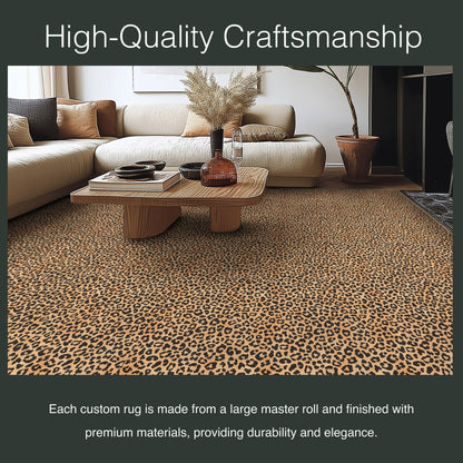 Well Woven - Kenric Custom Rug - Brown leopard pattern rug in a living room
