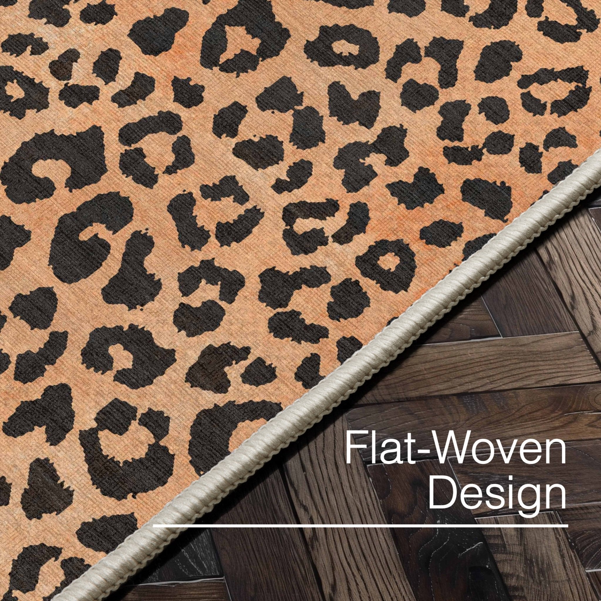 Well Woven - Kenric Custom Rug - brown leopard rug details