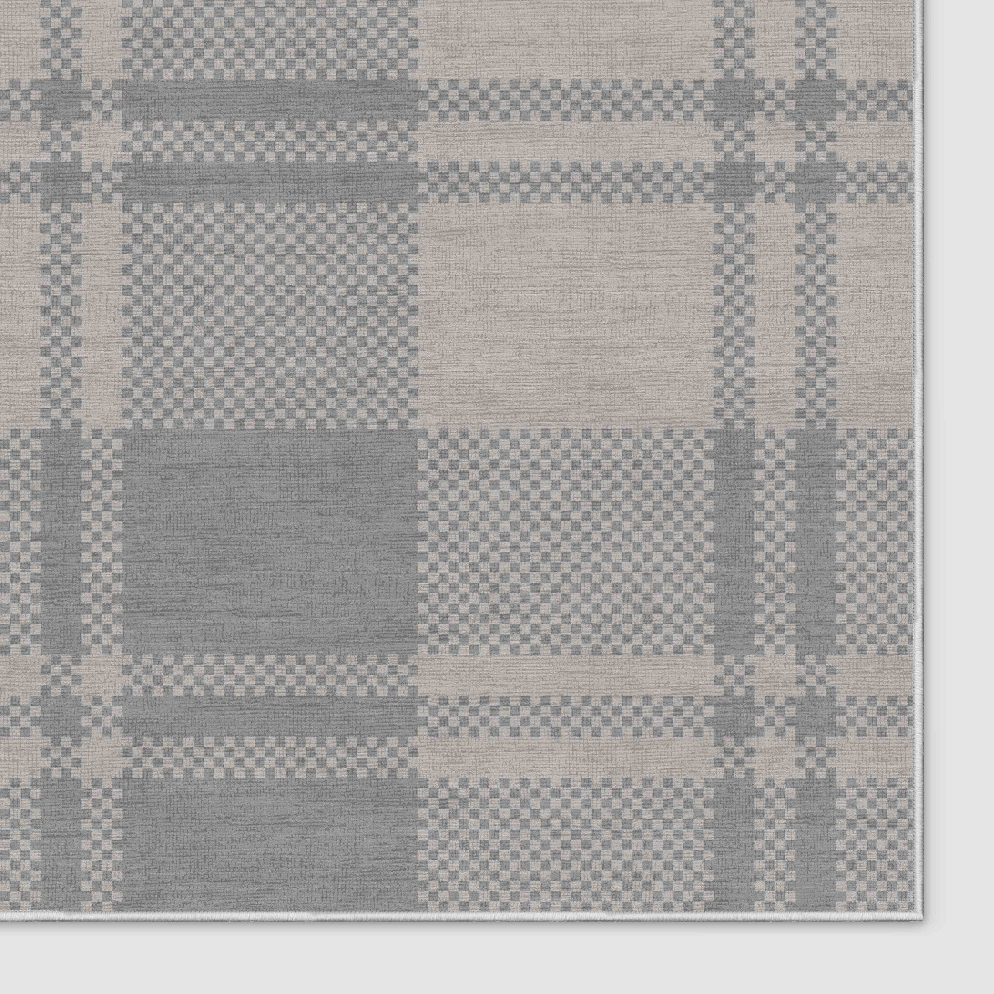 Oswald Custom Rug - Well Woven - Grey custom-size rug corner on white