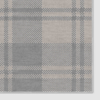 Oswald Custom Rug - Well Woven - Grey custom-size rug corner on white