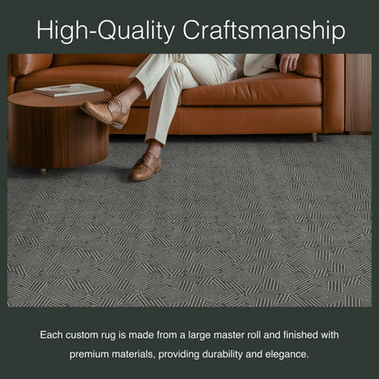 Sigrid Custom Rug - Well Woven - grey rug in a living room at home