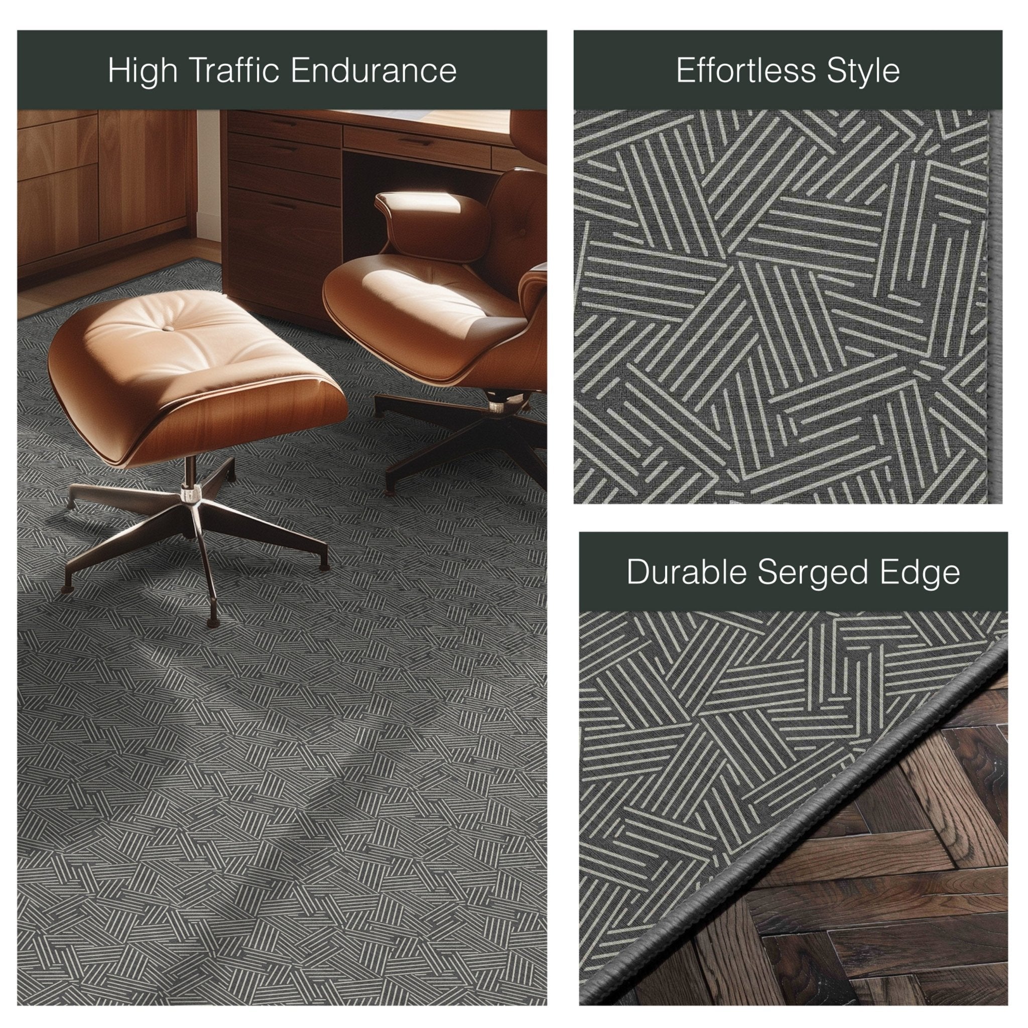 Sigrid Custom Rug - Well Woven - grey rug in an office