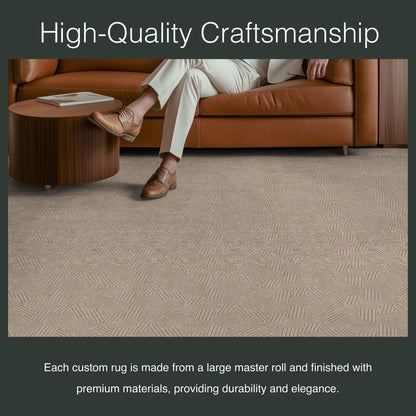 Sigrid Custom Rug - Well Woven - Dark beige rug in a living room at home