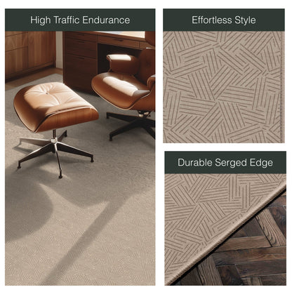 Sigrid Custom Rug - Well Woven - Dark beige rug in an office