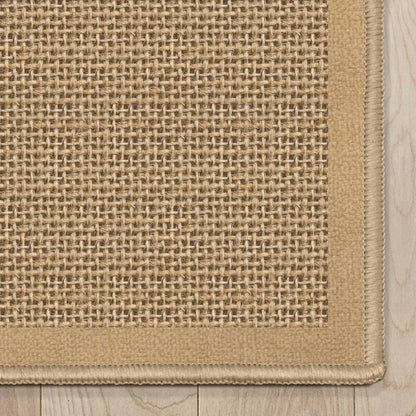 Well-Jute Shiba Farmohouse Solid Beige Flatweave 5' x 7' Rug Well Woven