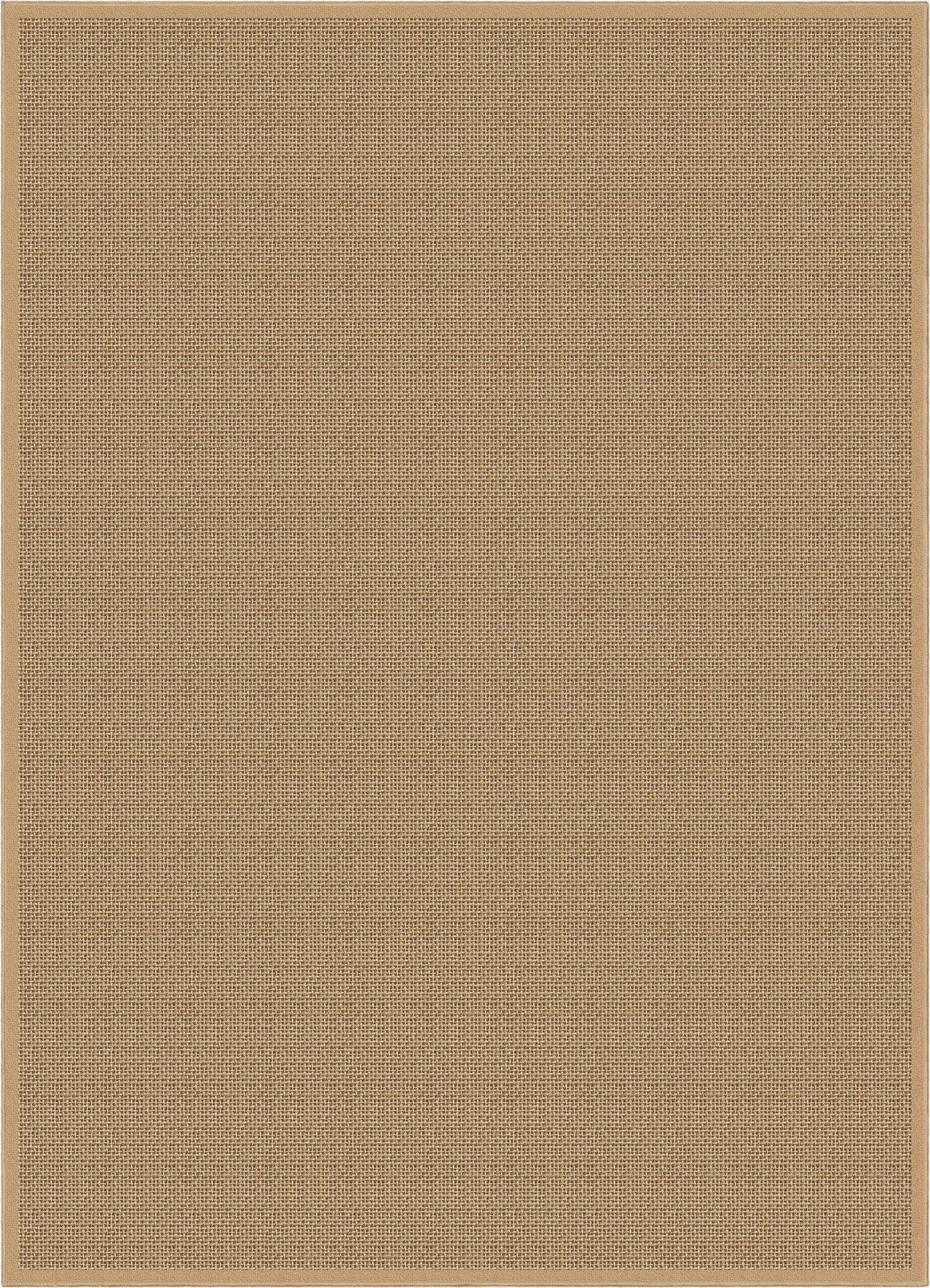 Well-Jute Shiba Farmohouse Solid Beige Flatweave 5' x 7' Rug Well Woven