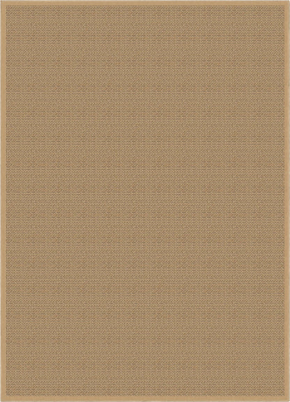 Well-Jute Shiba Farmohouse Solid Beige Flatweave 5' x 7' Rug Well Woven
