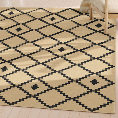 Well-Jute Akita Moroccan Lattice Flatweave Rug Well Woven