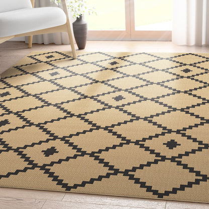 Well-Jute Akita Moroccan Lattice Flatweave Rug Well Woven