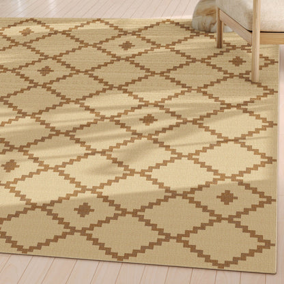 Well-Jute Akita Moroccan Lattice Flatweave Rug Well Woven