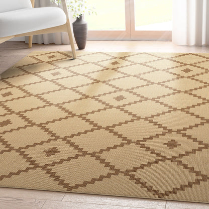 Well-Jute Akita Moroccan Lattice Flatweave Rug Well Woven