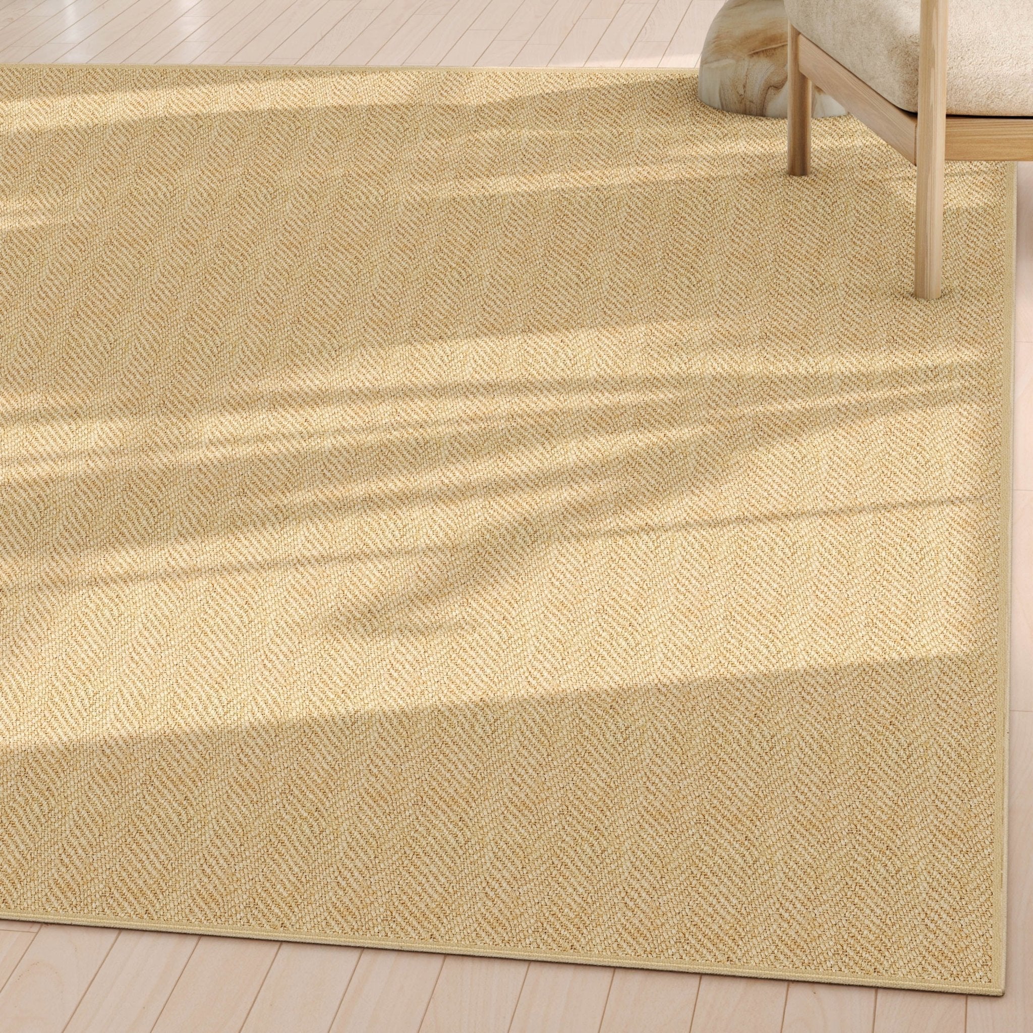 Well-Jute Boerboel Geometric Herringbone Beige Flatweave Rug Well Woven