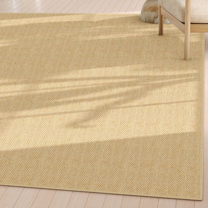 Well-Jute Boerboel Geometric Herringbone Beige Flatweave Rug Well Woven